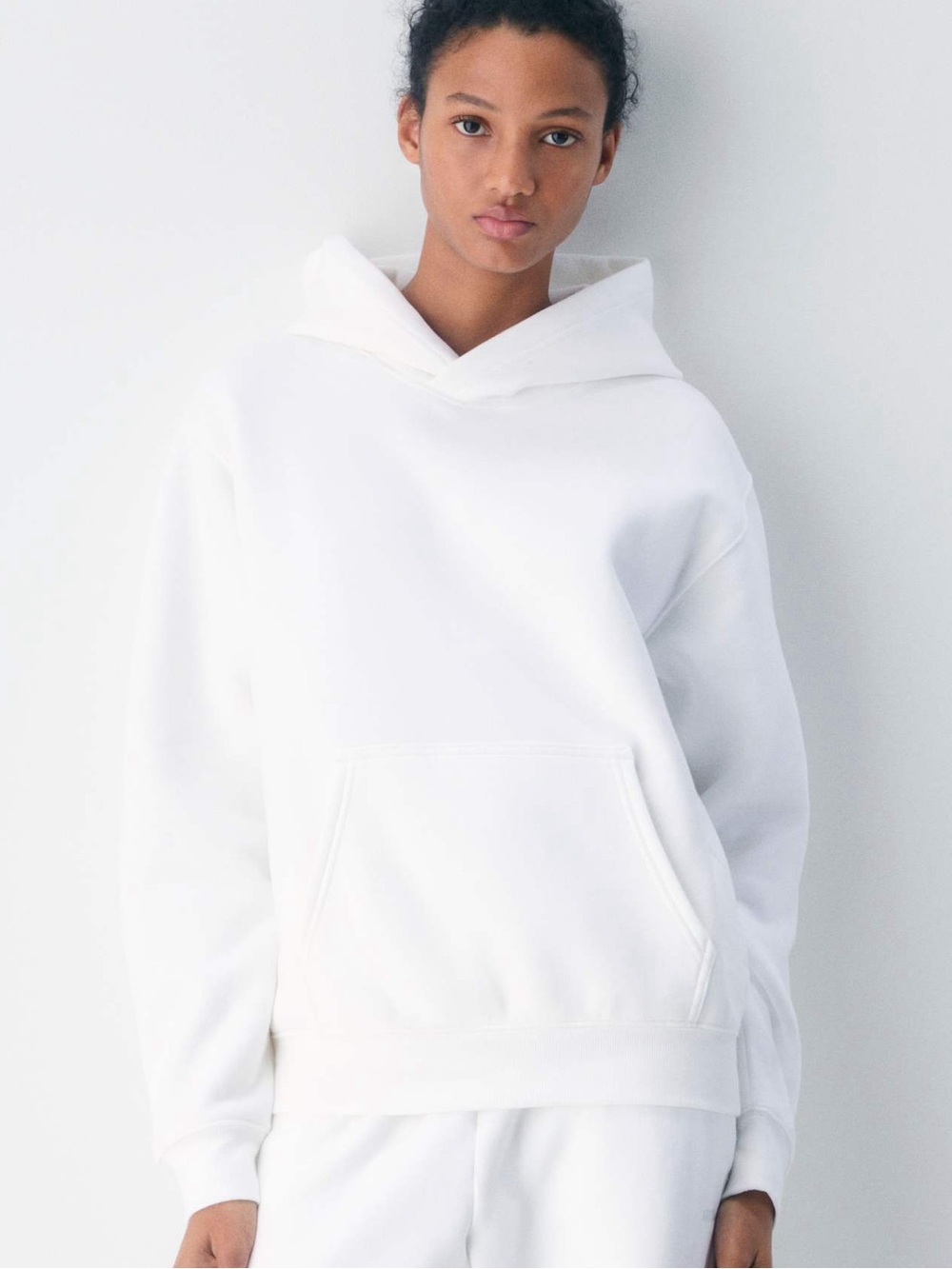 TNA Cozy Sweatfleece Perfect Fit Hoodie White Size L oversized Athleisure Street